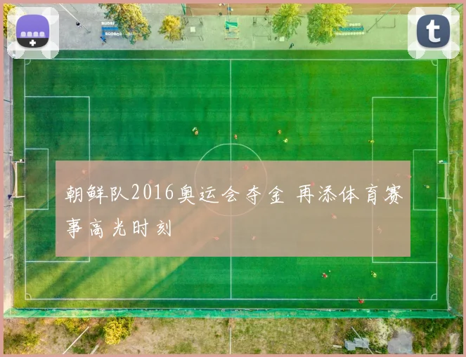 朝鲜队2016奥运会夺金 再添体育赛事高光时刻